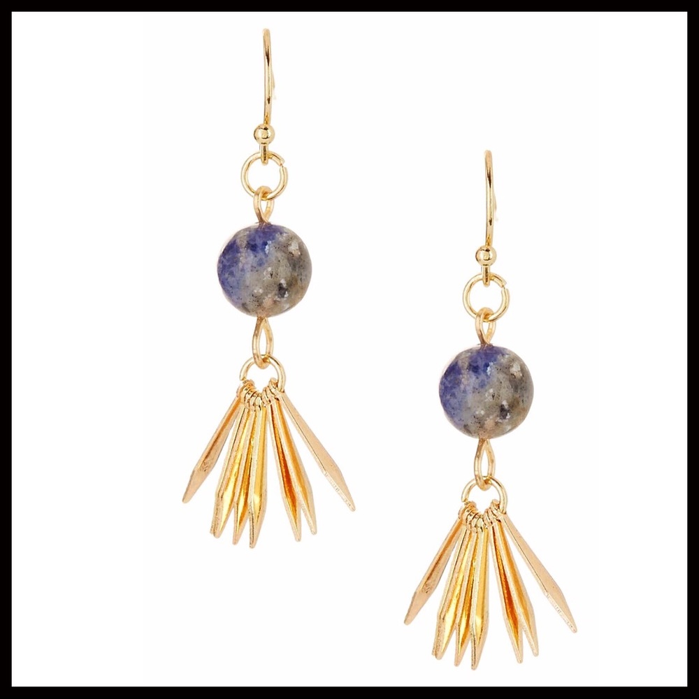 GENUINE LAPIS DAINTY BOHO TASSEL EARRINGS A2C - Picture 5 of 8